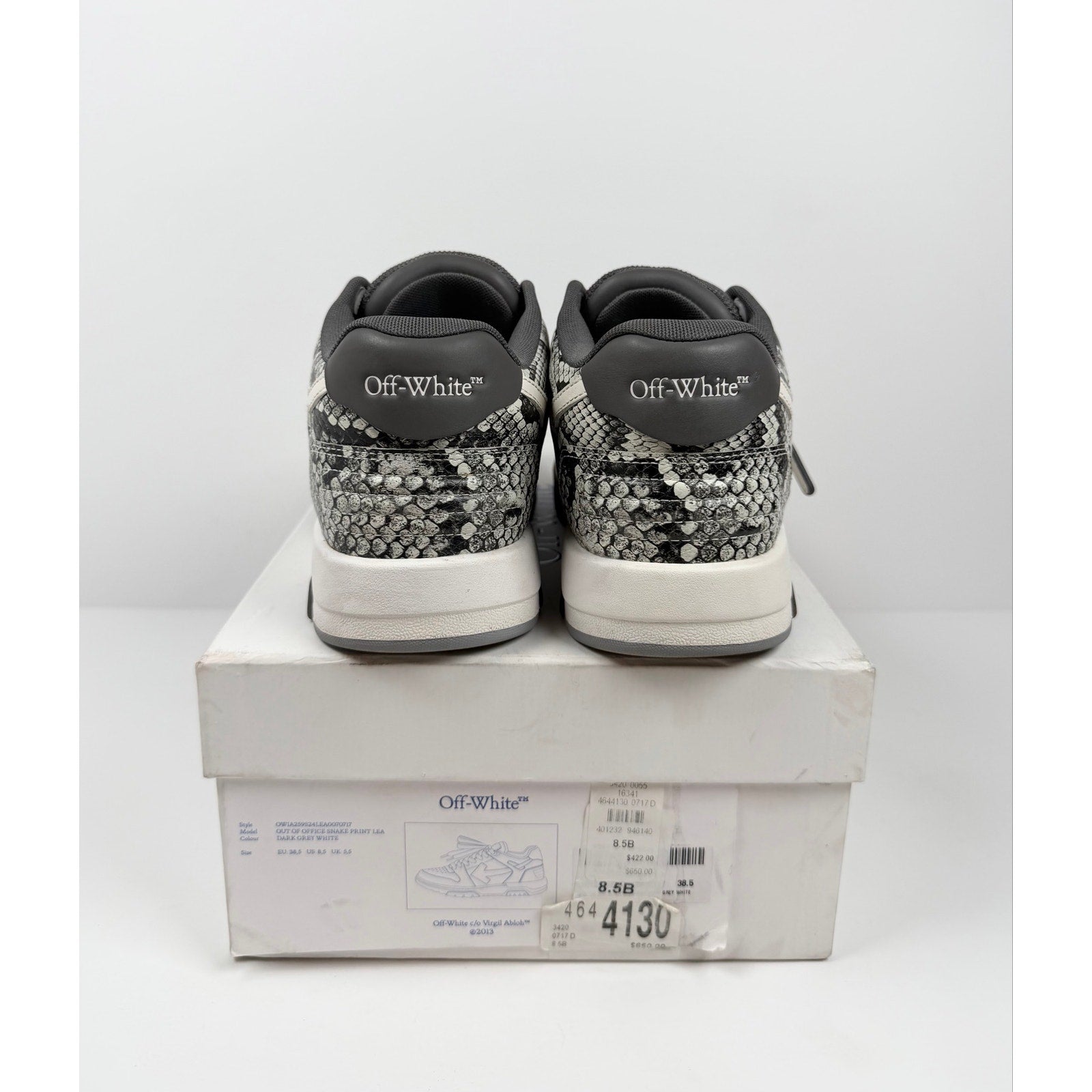 Size 8.5 Women - Off-White Out Of Office Python Skin