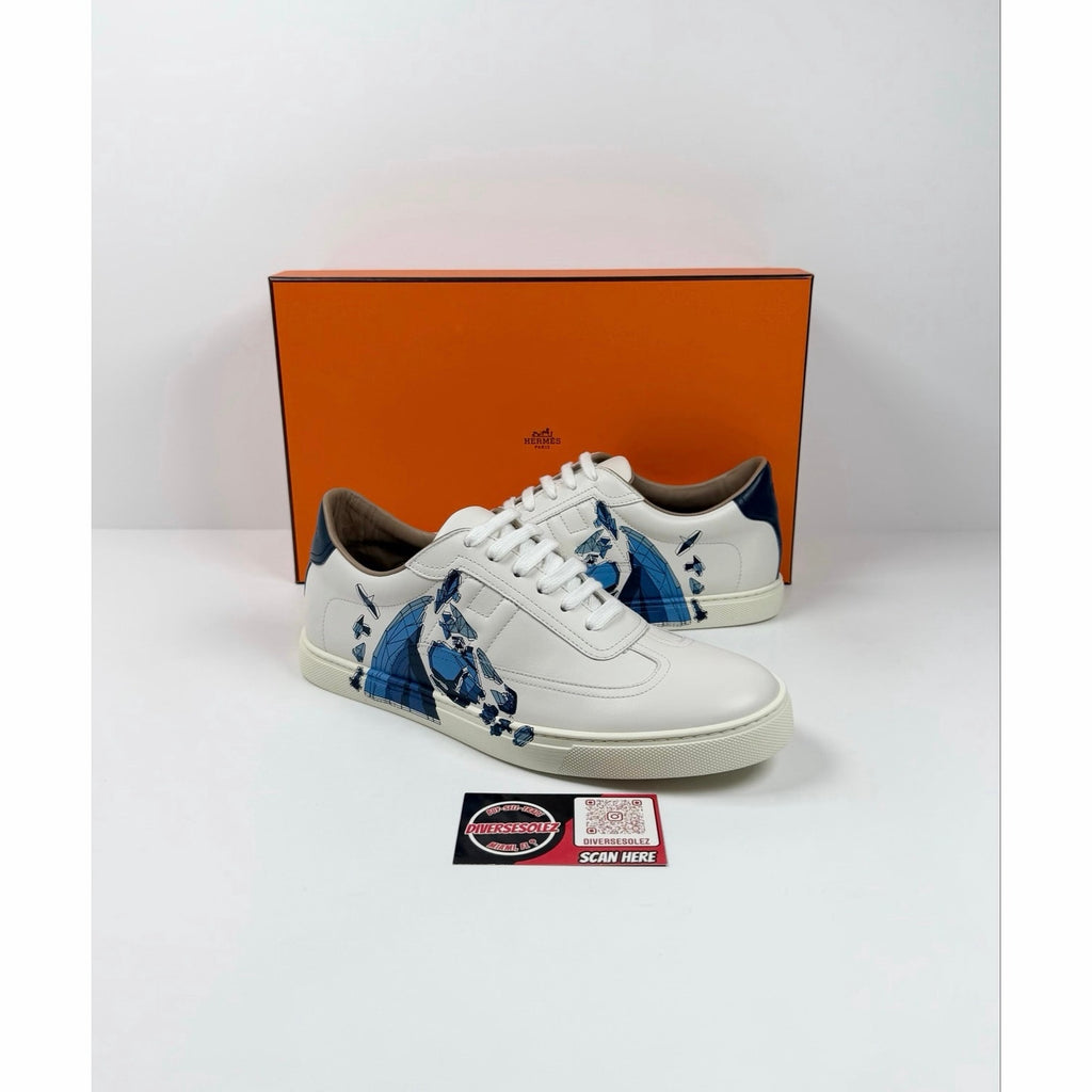 Size 8.5 - Hermes Quicker Leather Sneakers NEW
