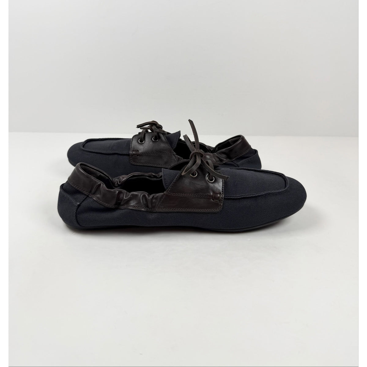 Size 9UK/10US - Prada Shuffle Aged Leather Boat Shoes NEW