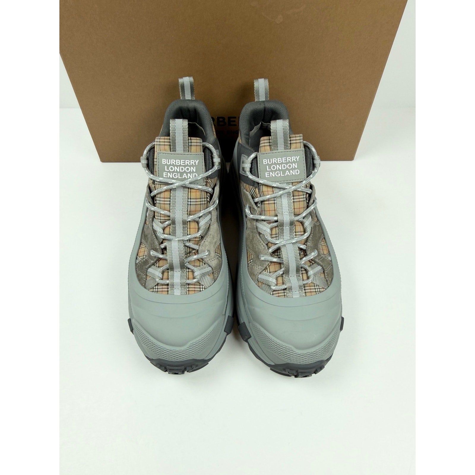 Size 42EU/9US - Burberry Arthur Grey Check Sneakers
