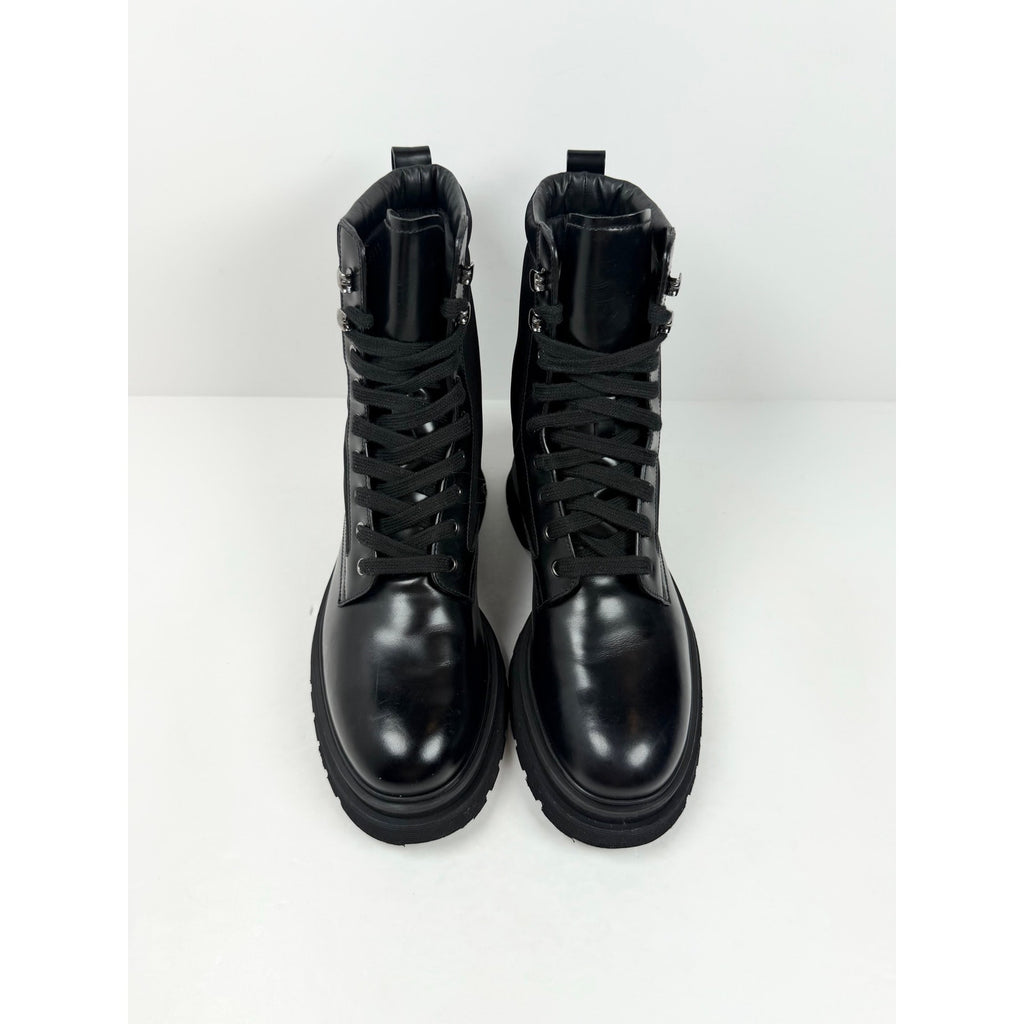 Size 7UK/8US - Prada Nylon Leather Combat Boots
