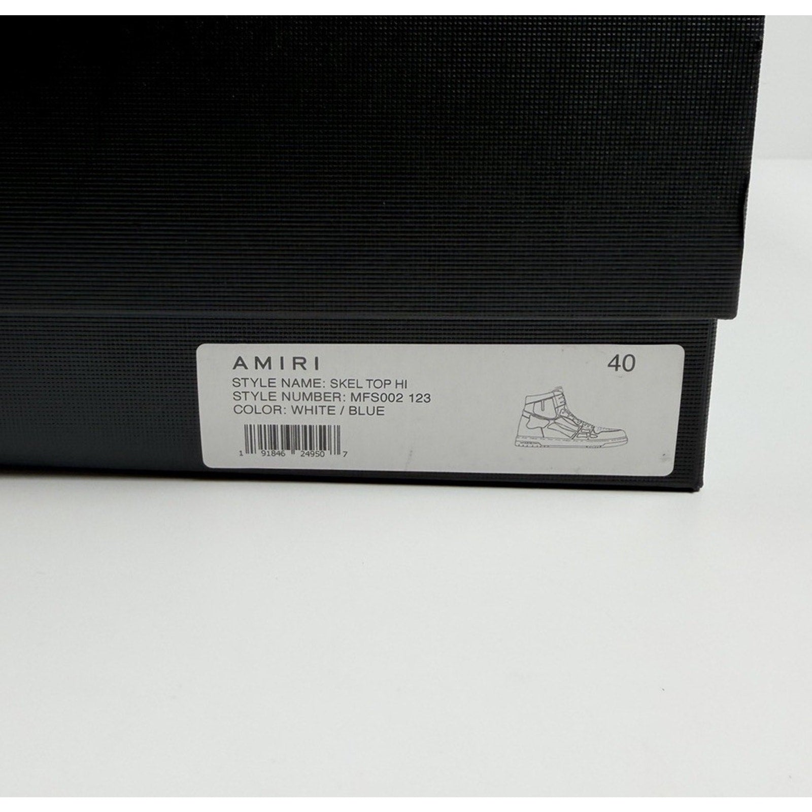 Size 40EU/7US - Amiri Skel Top High Top White Blue NEW!