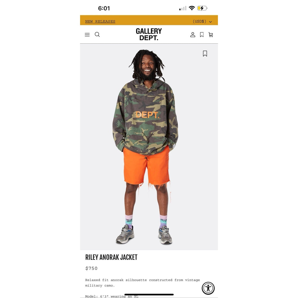 Size S - Gallery Dept. Riley Anorak Military Green Jacket
