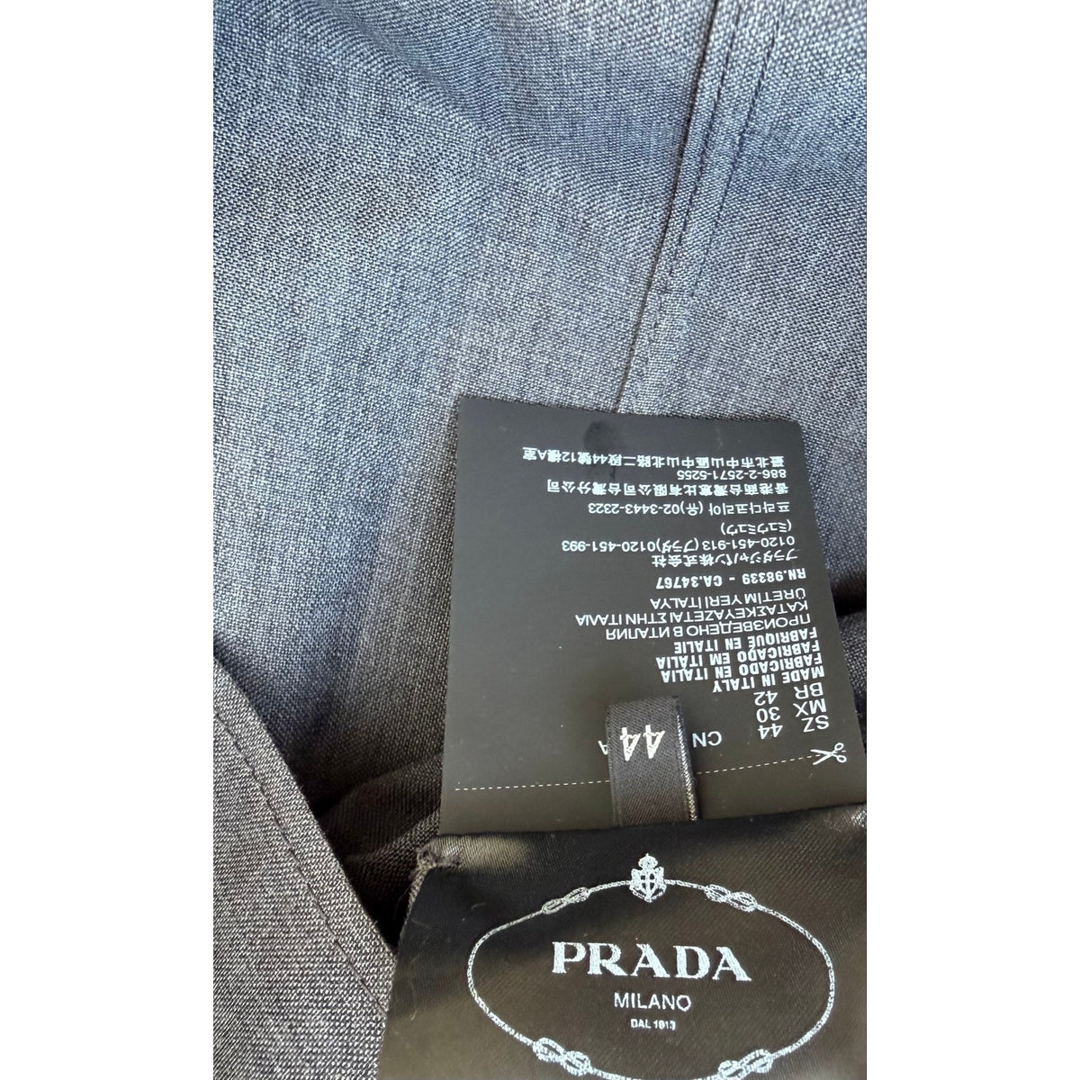 Prada Women’s Gray Belted Blazer Jacket IT 44 / US M
