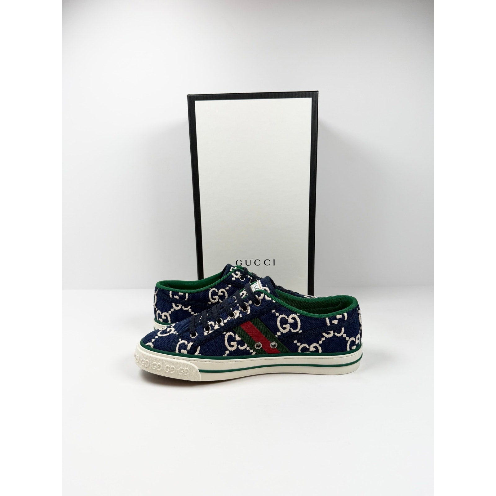 Size 8US - Gucci 1977 Blue Low Top NEW