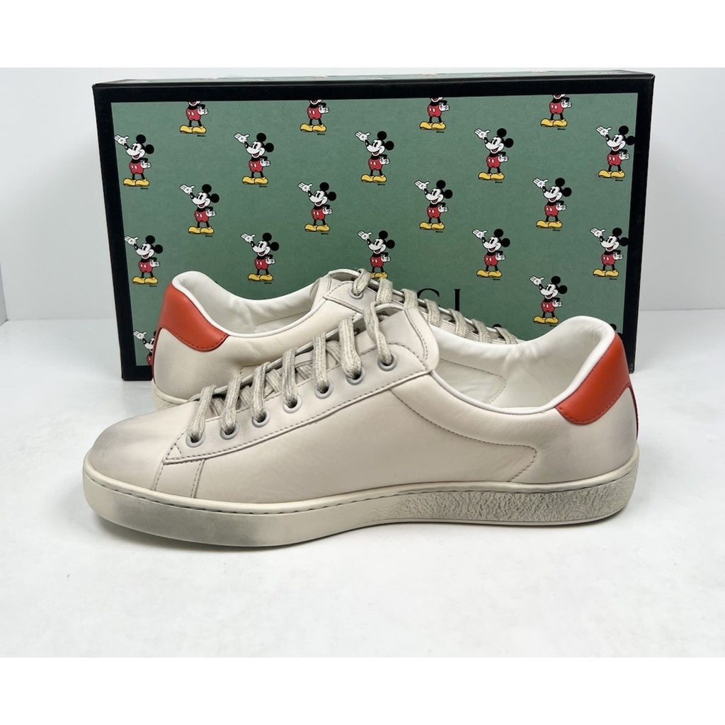 Size 8US - Gucci Ace x Disney “Mickey” Ivory Leather NEW