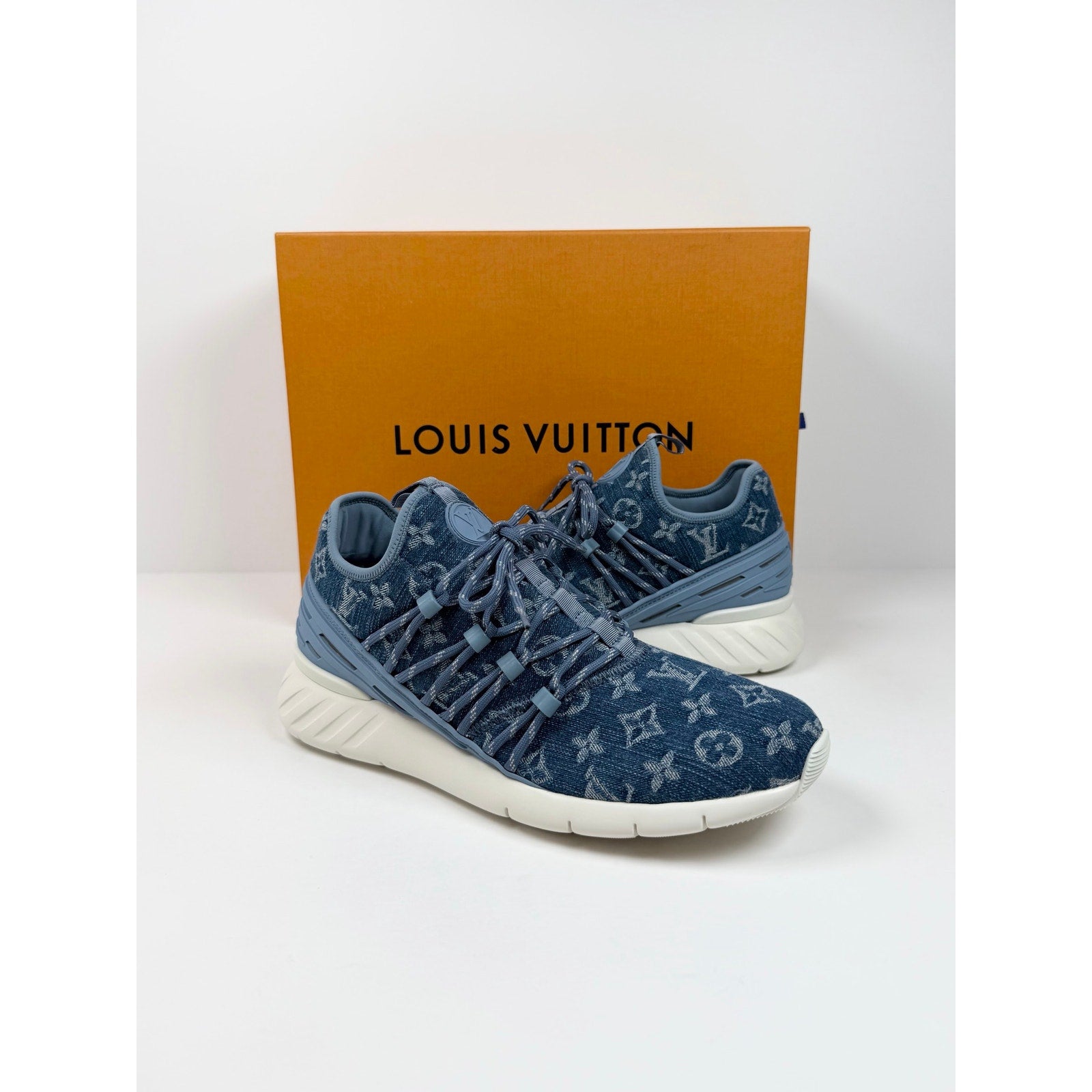 Size 7LV/8US - Louis Vuitton Denim Fastlane Sneakers NEW