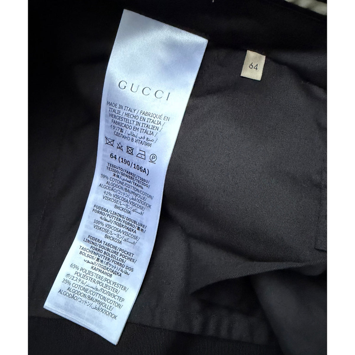 Gucci Monogram Black Dress Pants Size 64 / XXL