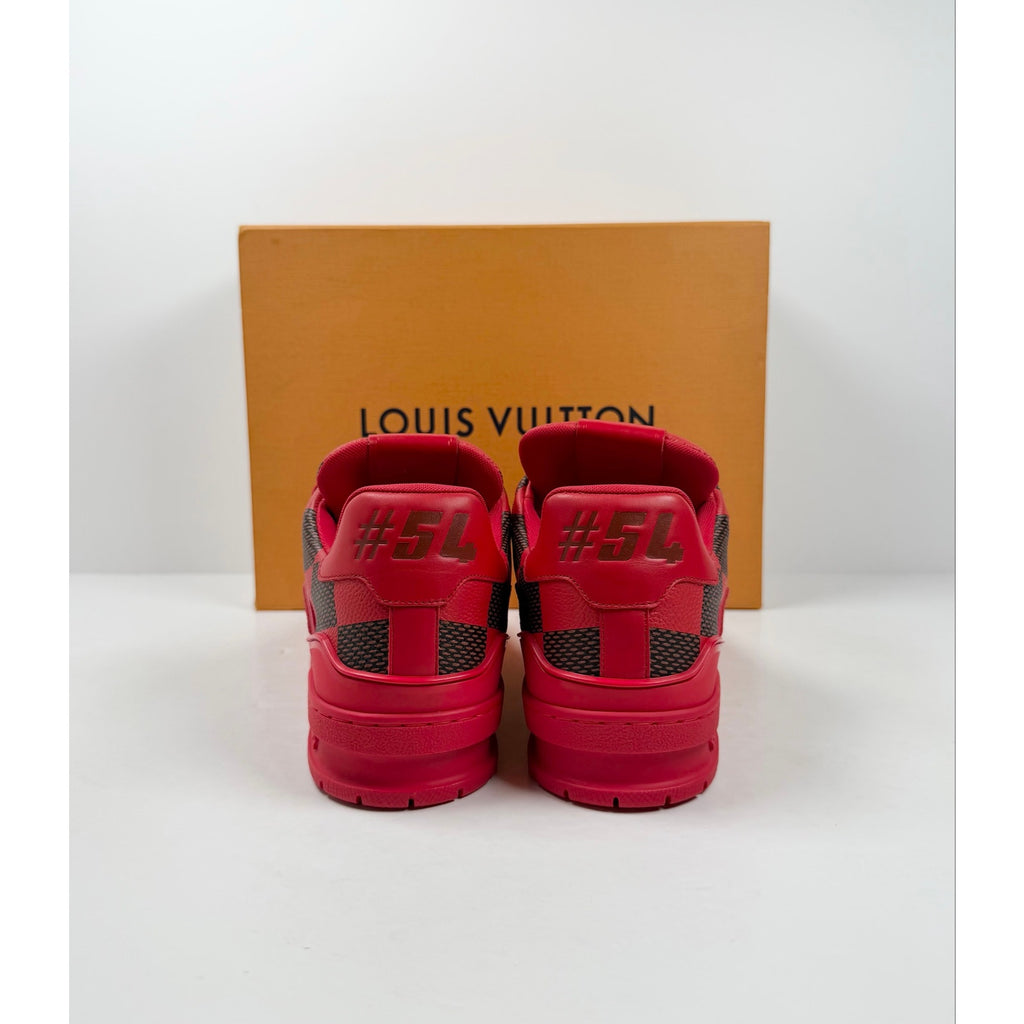 Size 6LV/7US - Louis Vuitton Damier Red Trainer NEW