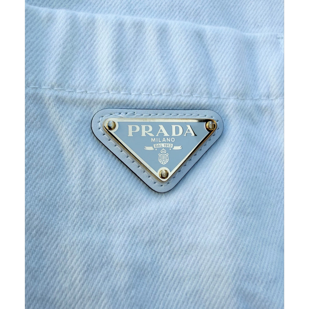 Size 42/US size 6 (L) Prada Cropped Denim Blouson Jacket NEW