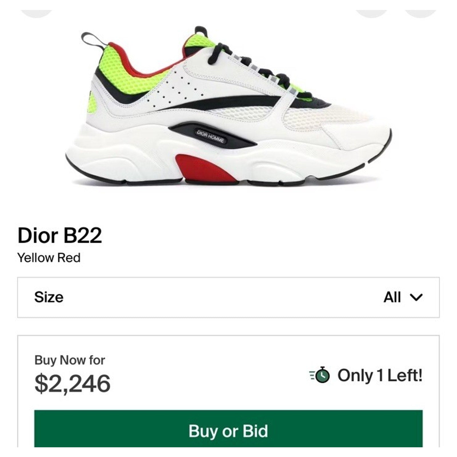 Size 41EU/8US - Dior B22 Yellow/Red Trainers