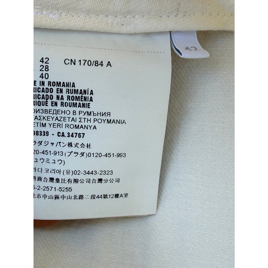 Size 42/US size 6 (L) Prada Cropped Denim Blouson Jacket NEW