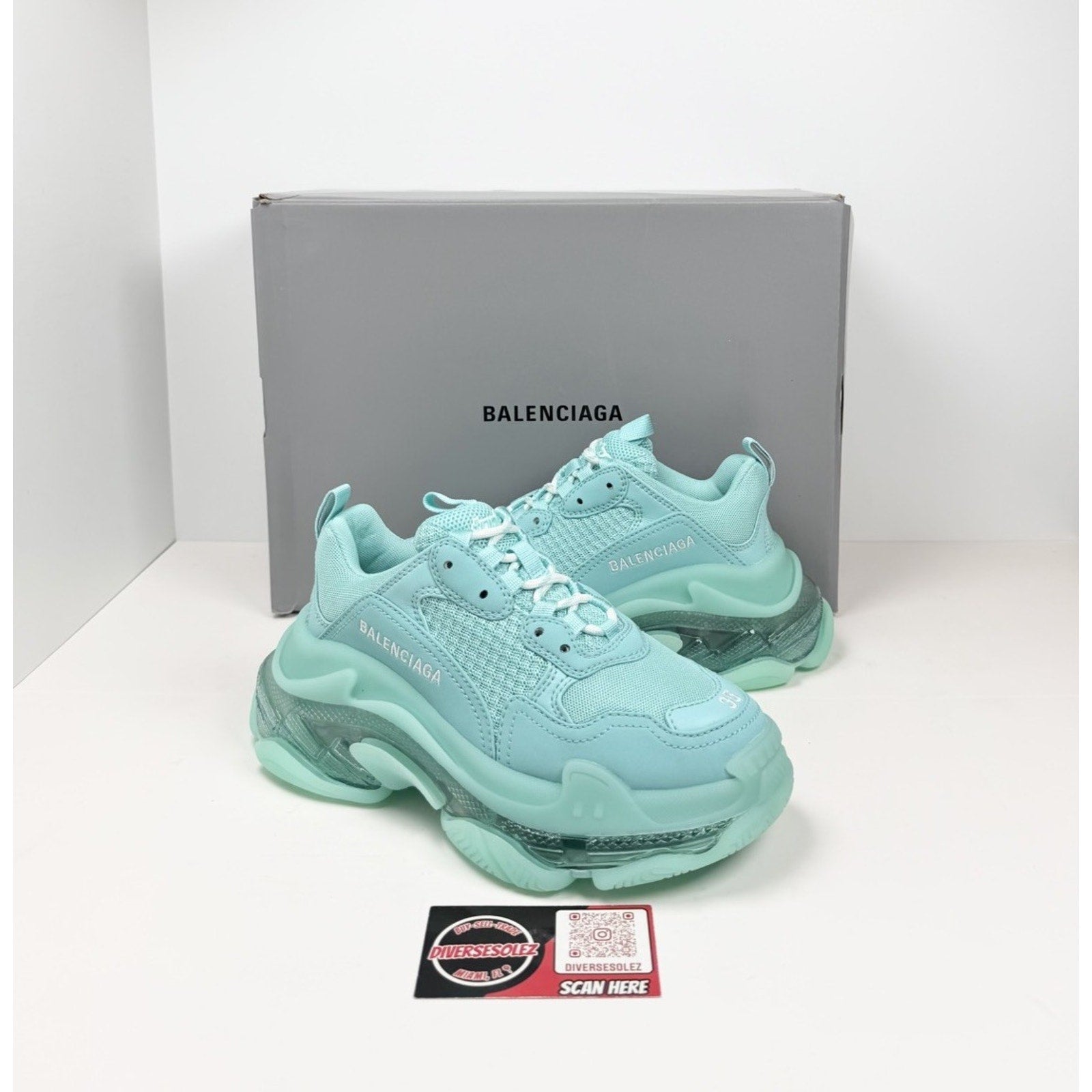 Size 35EU/5W - Balenciaga Triple S Turquoise NEW