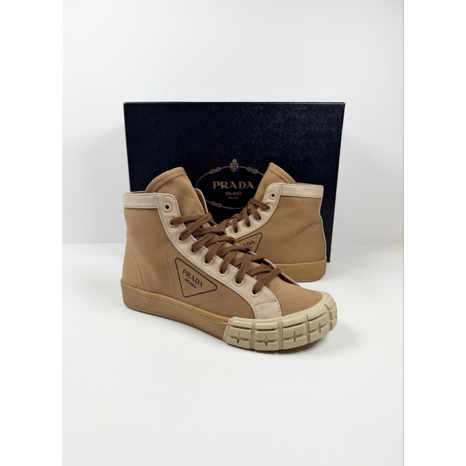 Size 9UK/10US - Prada Brown Nylon High Top