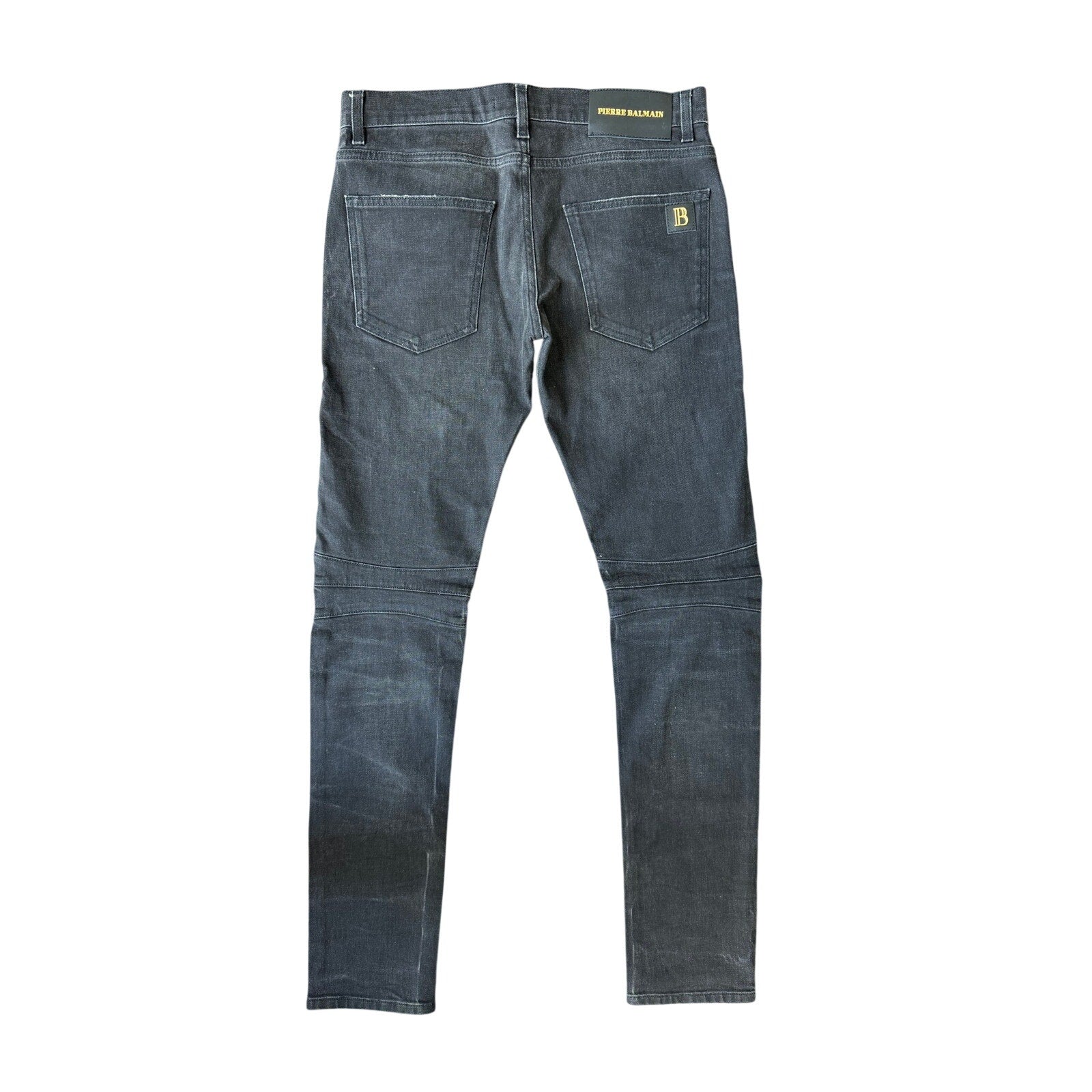 Size 34 - Balmain Waxed Biker Denim Jeans