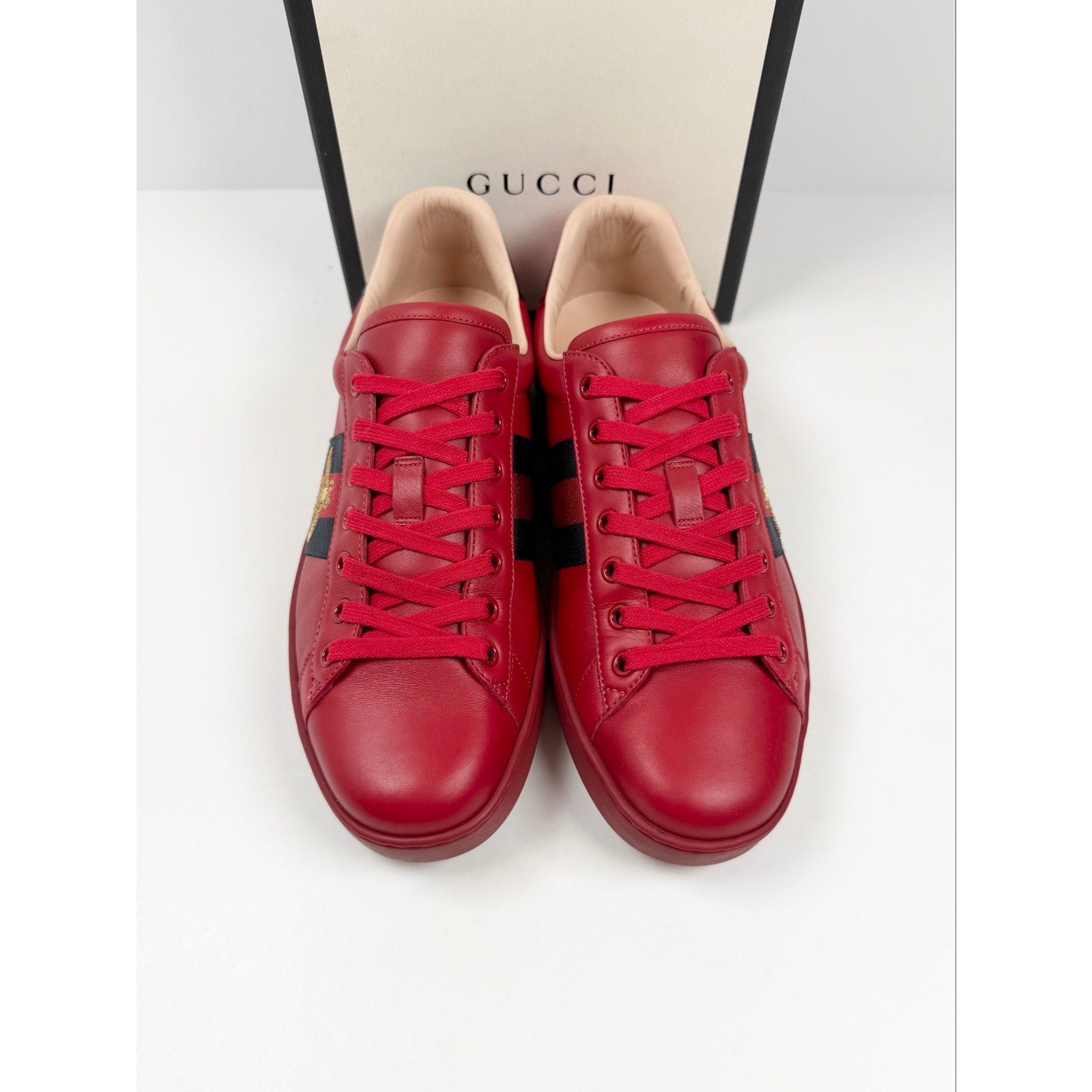 Size 9.5US - Gucci Ace Low Top Red Leather