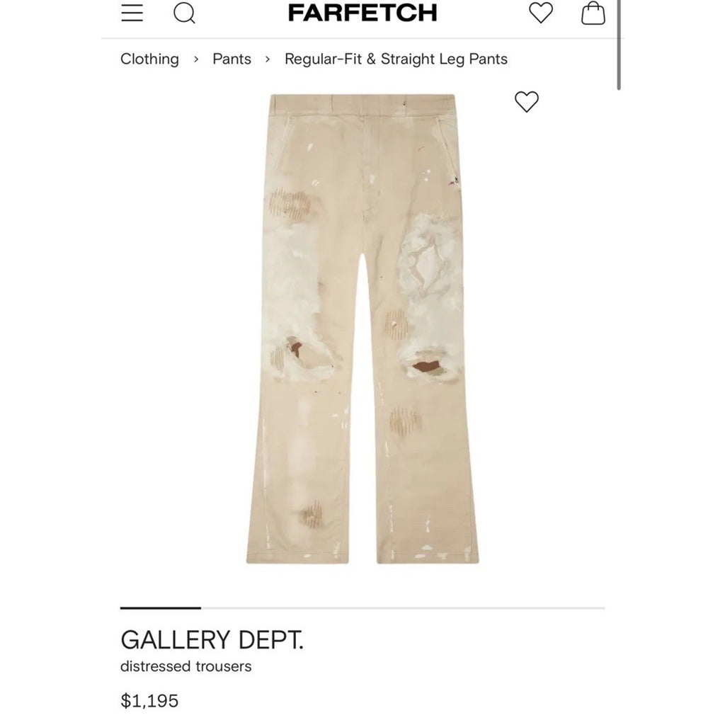 Size 34 - Gallery Dept Chino Flare Beige Pants RETAIL $1.1K