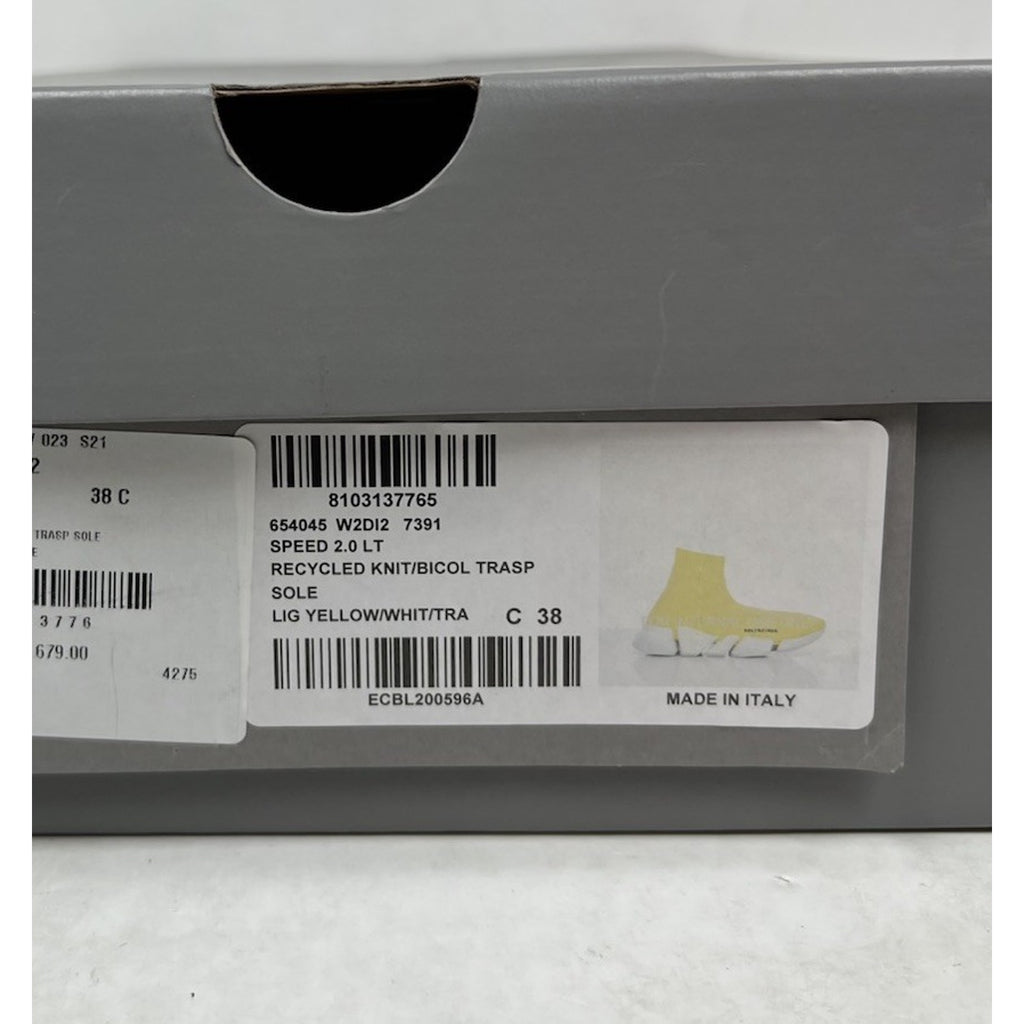 Size 38EU/8W - Balenciaga 2.0 Recycled Yellow Speed NEW