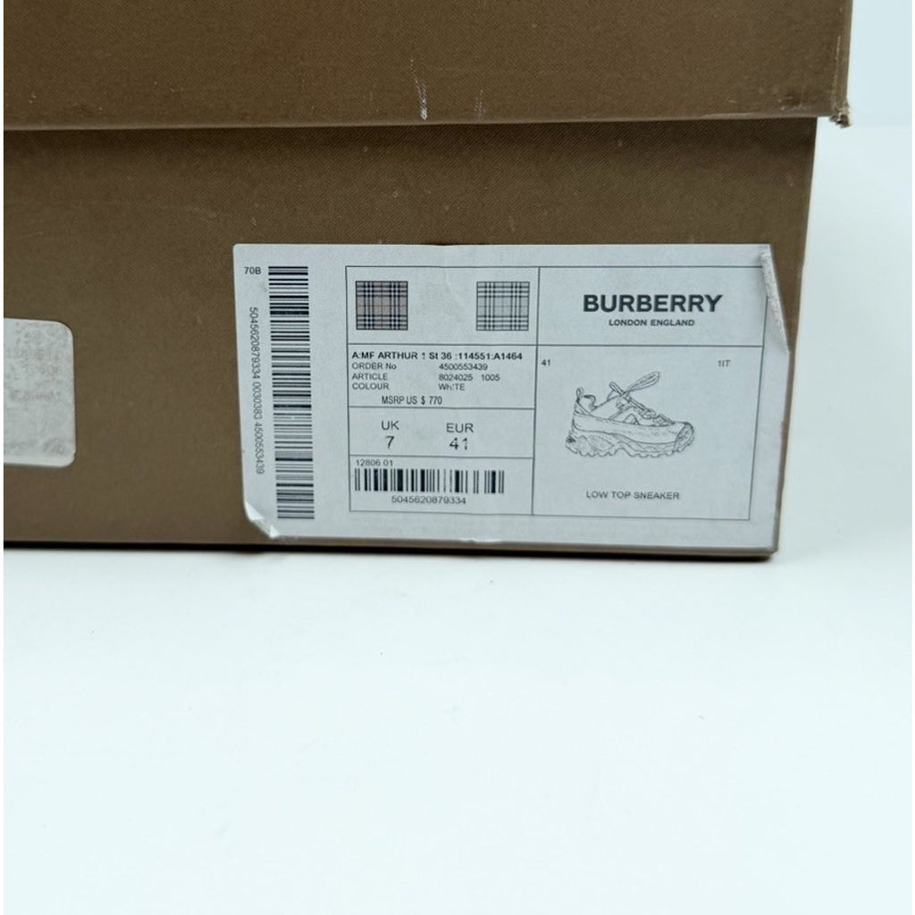 Size 41EU/8US - Burberry Arthur White Brown