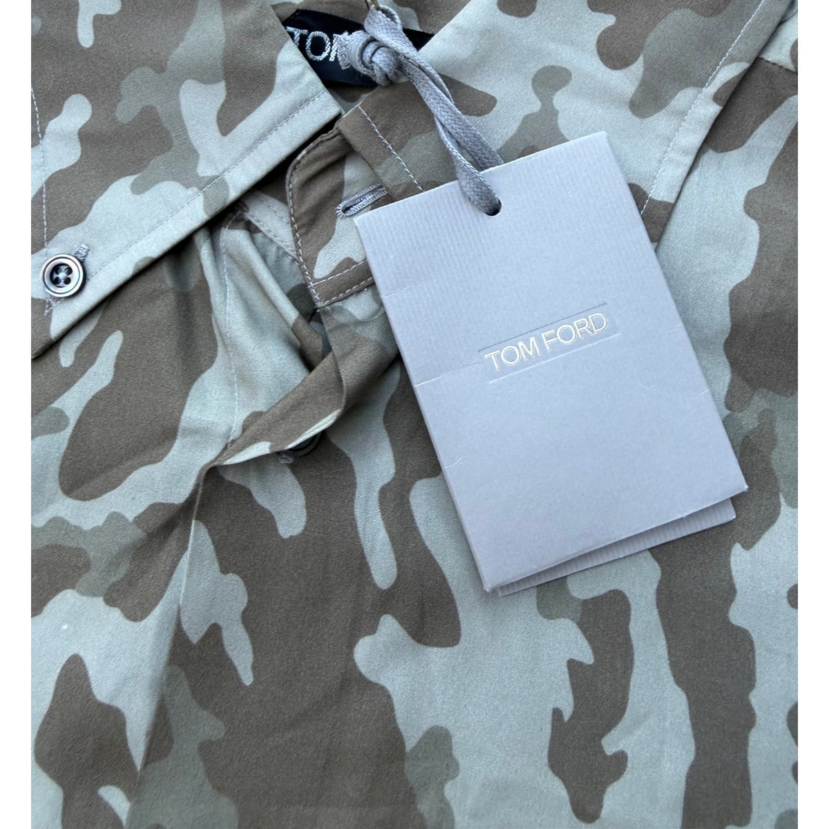 Size XL - Tom Ford Camo Long Sleeve Shirt NEW