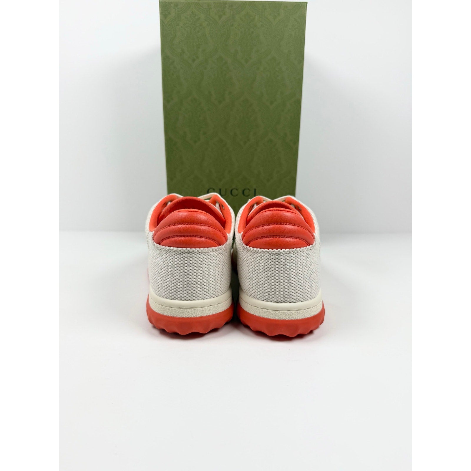 Size 8US - Gucci MAC80 White Orange Sneakers NEW