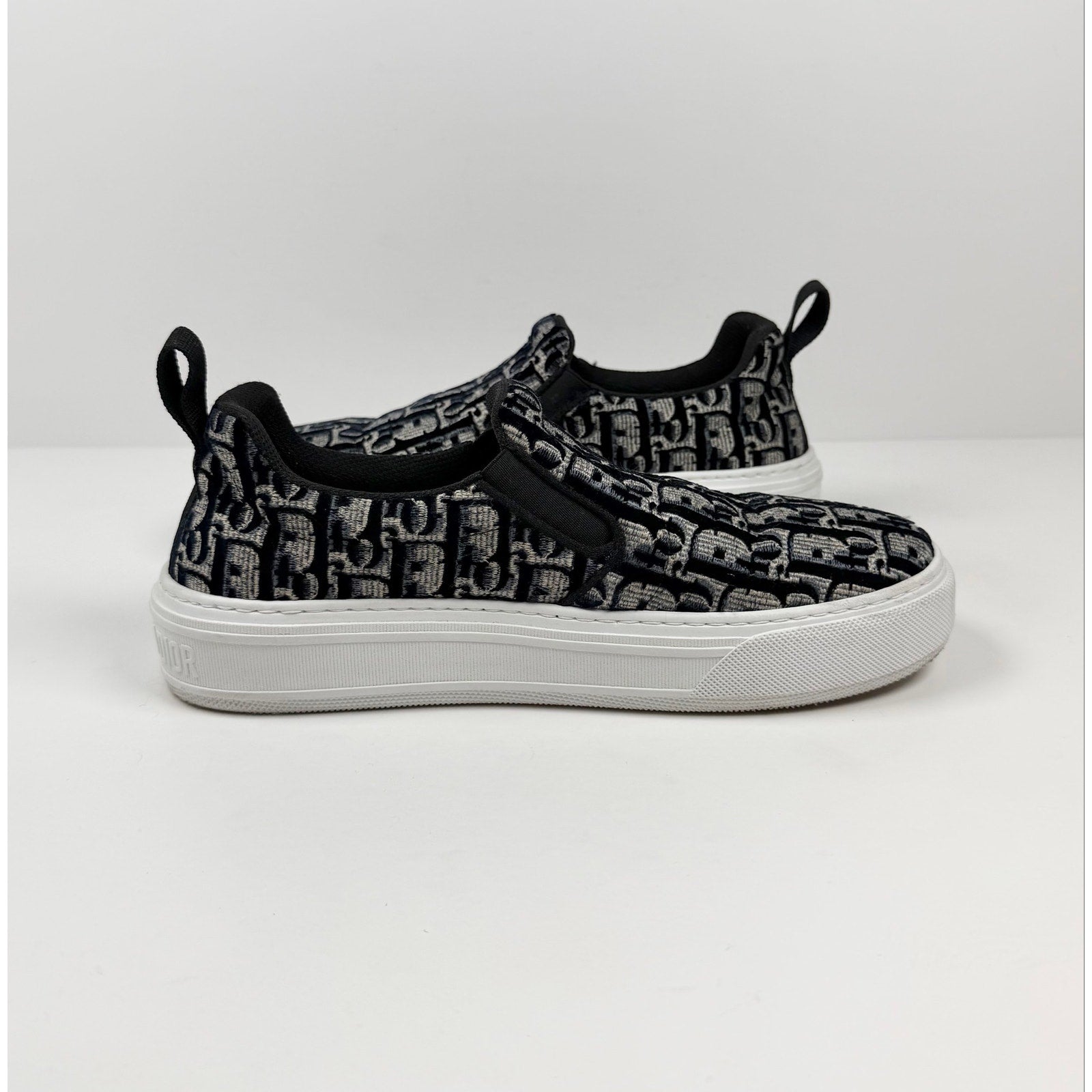 Size 9 Women - Dior Velvet Oblique Slip On Sneakers