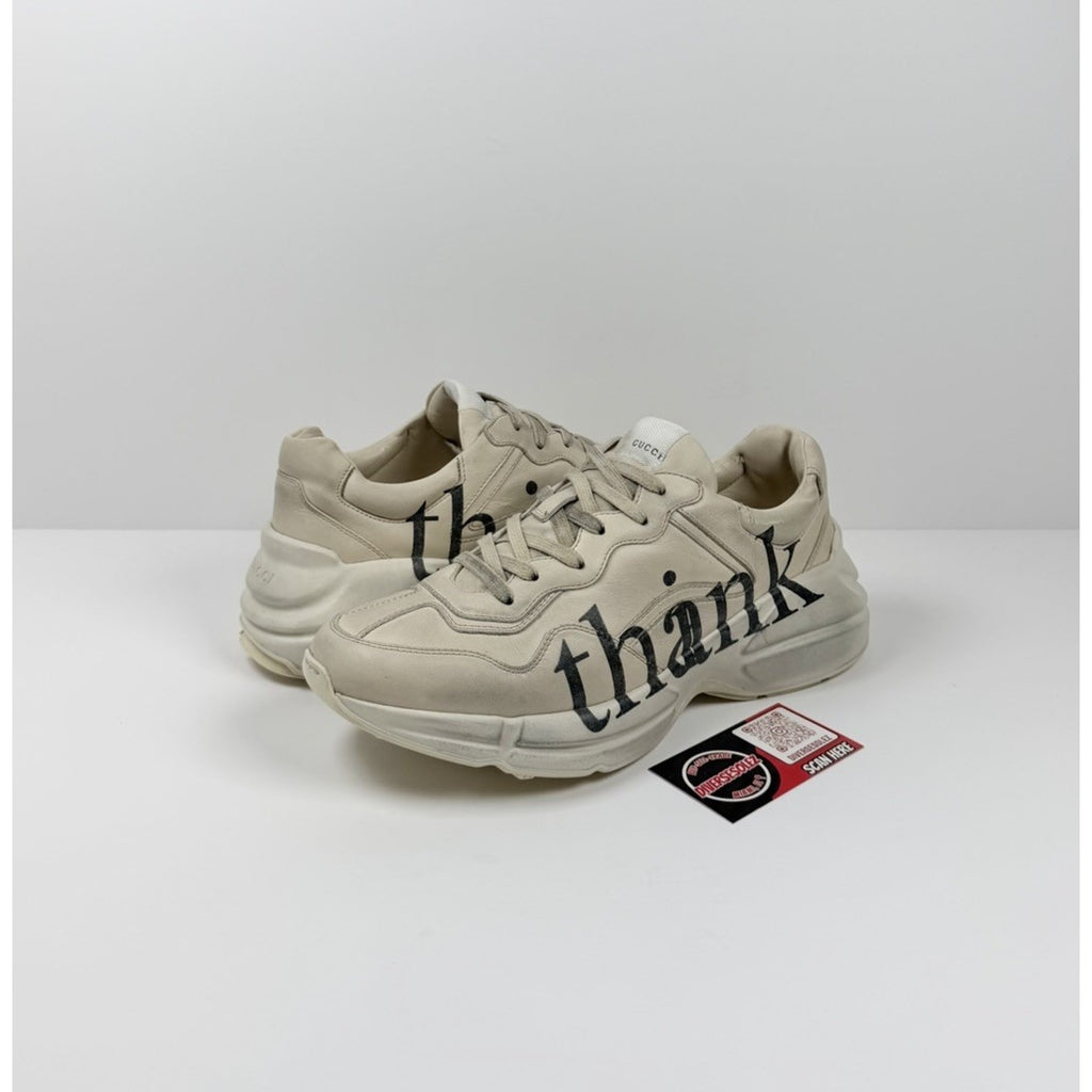 Size 8.5US - Gucci Rhyton Think/Thank Leather Sneakers
