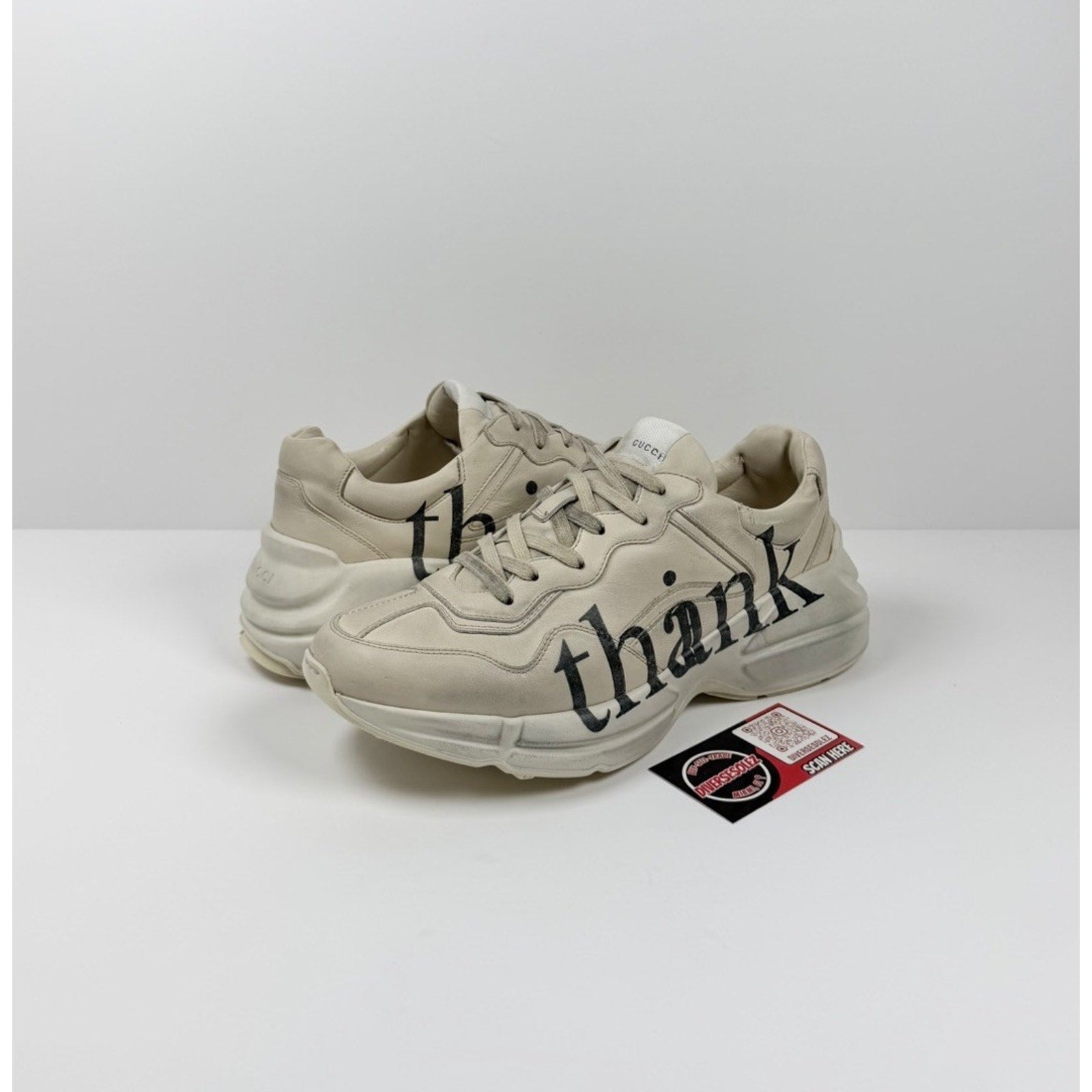 Size 8.5US - Gucci Rhyton Think/Thank Leather Sneakers
