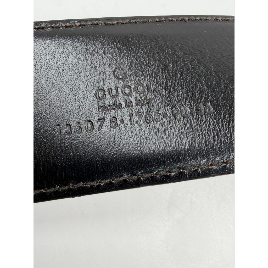 Size 90/36 - Gucci Bamboo Accent Leather Belt