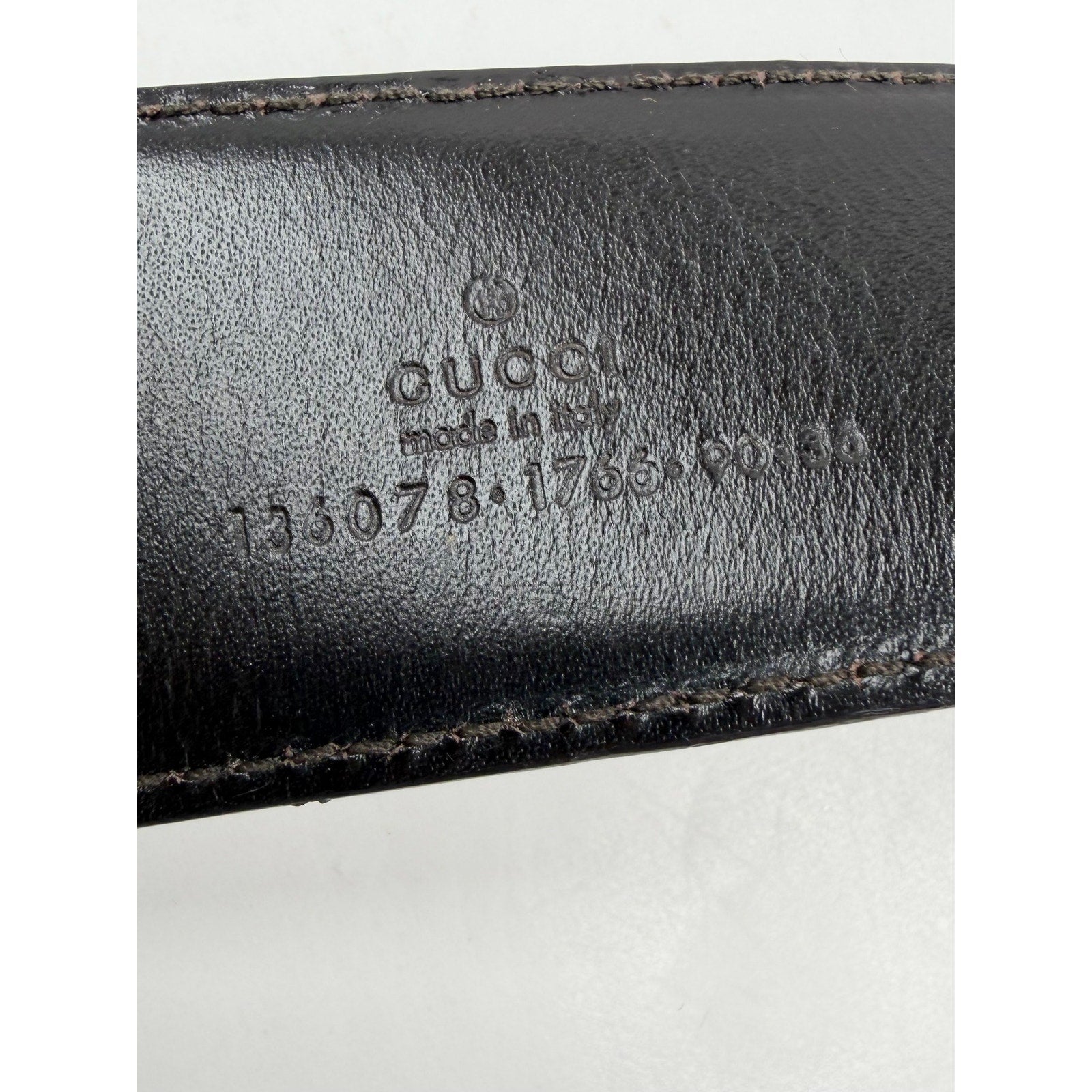 Size 90/36 - Gucci Bamboo Accent Leather Belt
