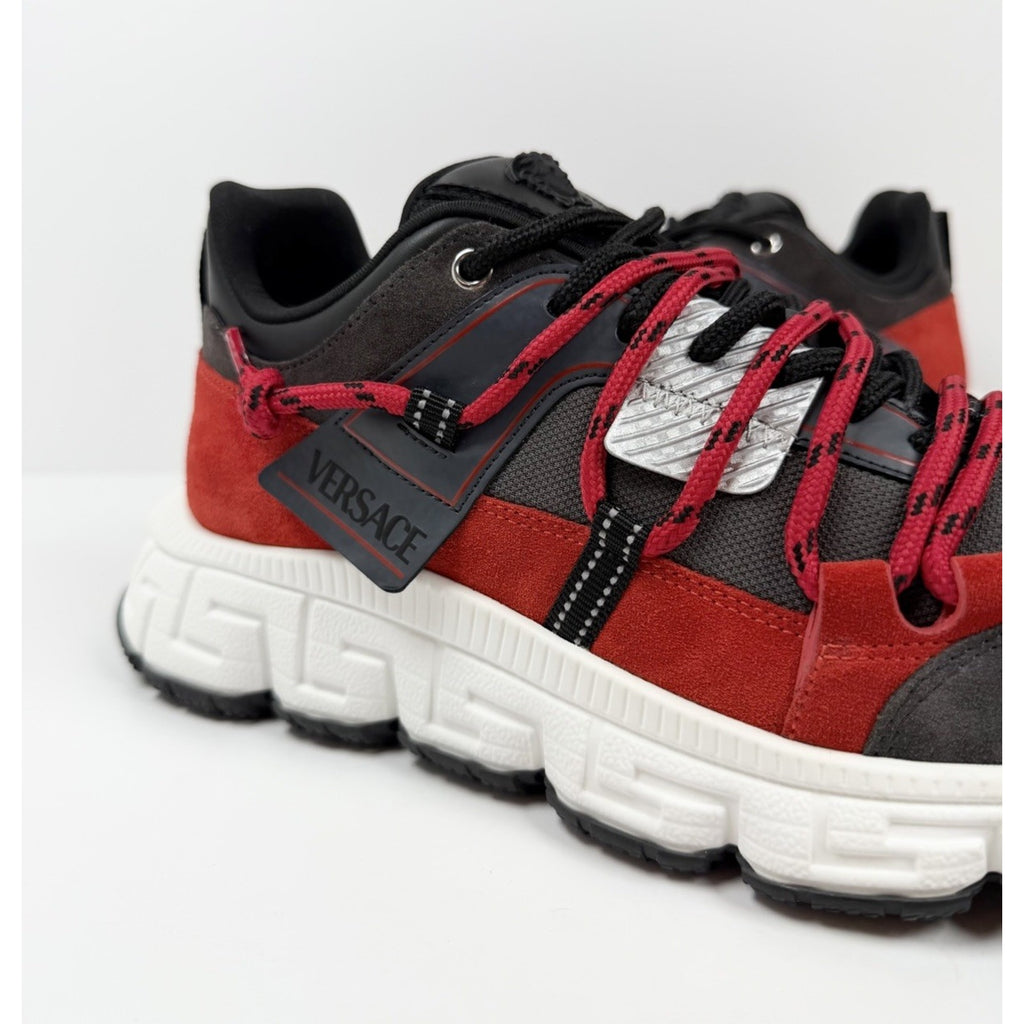 Size 41EU/8US - Versace Trigreca Black Red Sneakers NEW!