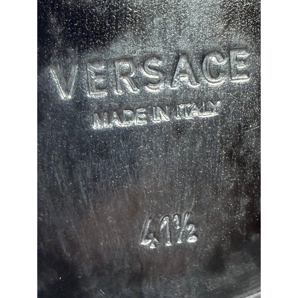 Size 8.5 - Versace Chain Link Leather Loafers