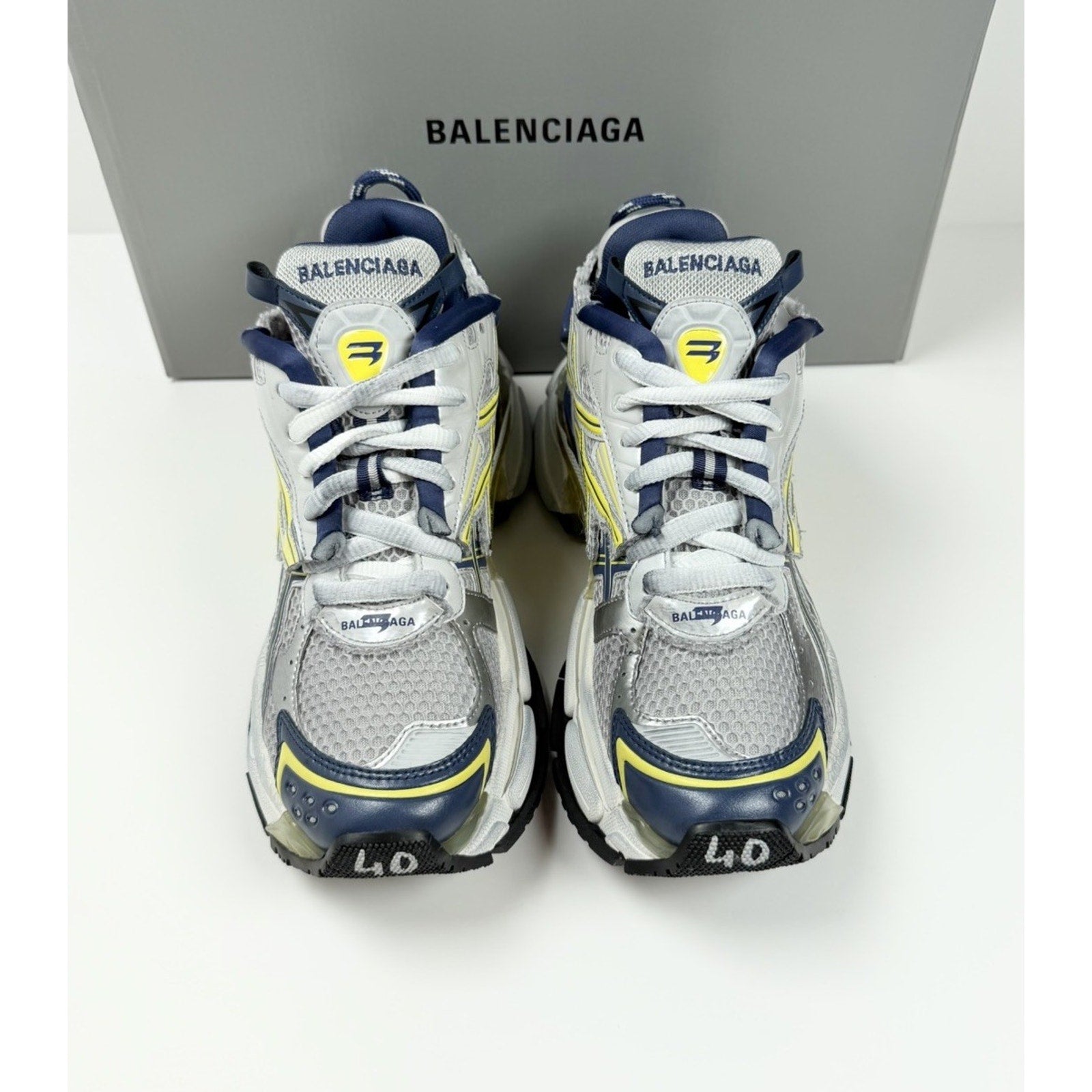 Size 40EU/7US - Balenciaga Runner Grey Blue Yellow NEW!