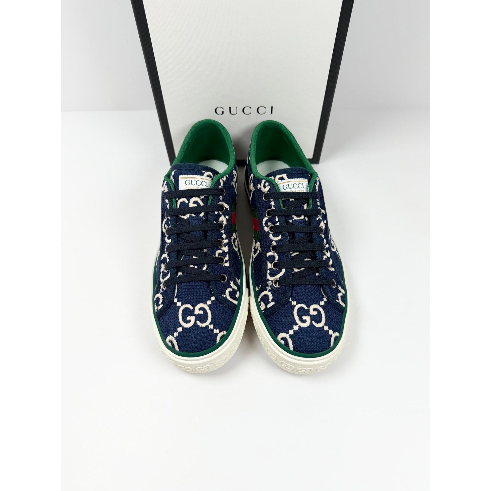 Size 8US - Gucci 1977 Blue Low Top NEW