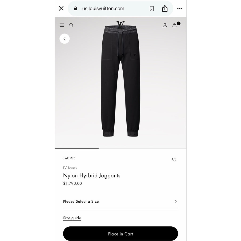 Size L - Louis Vuitton Nylon Hybrid Jogpants NEW!