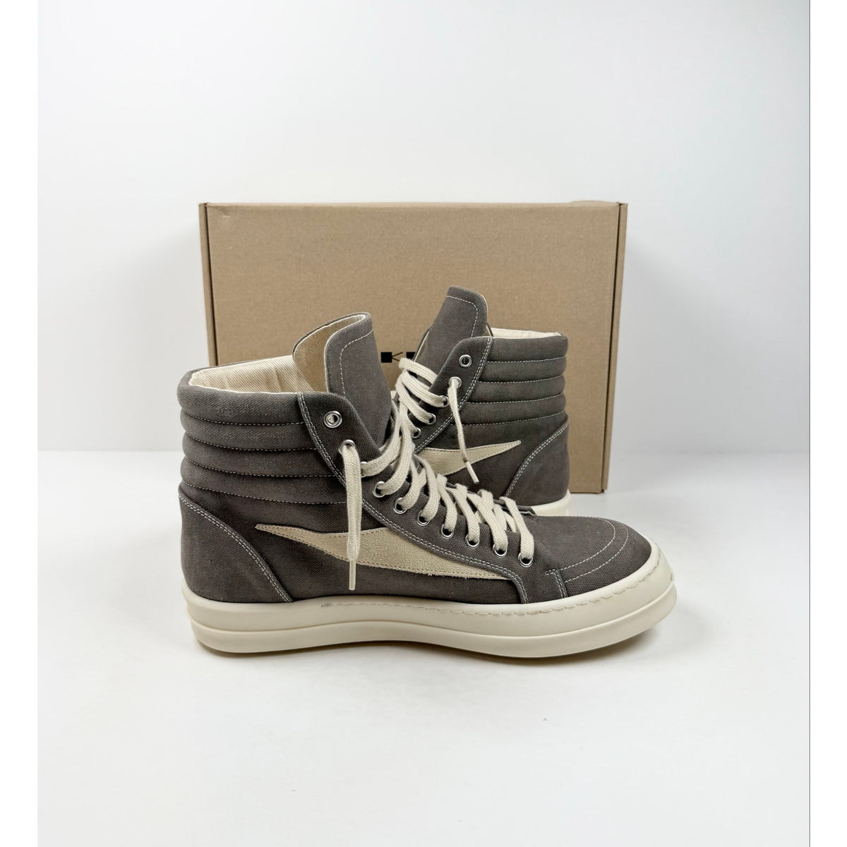 Size 10.5 - Rick Owen’s Vintage High Sneaks Dust Milk