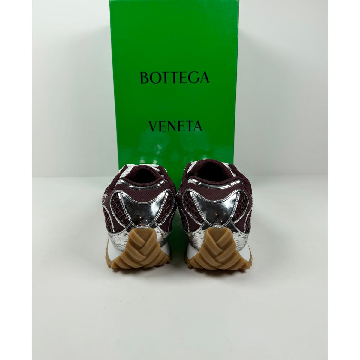 Size 44EU/11US - Bottega Veneta Orbit Barolo Silver NEW