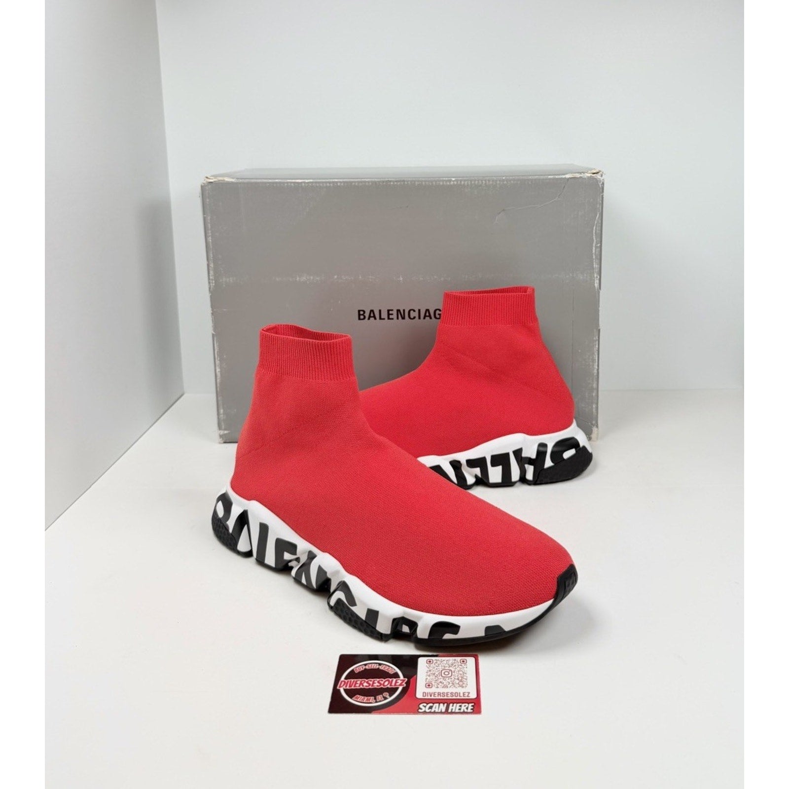 Size 45EU/12US - Balenciaga Speed Trainers Red Graffiti NEW