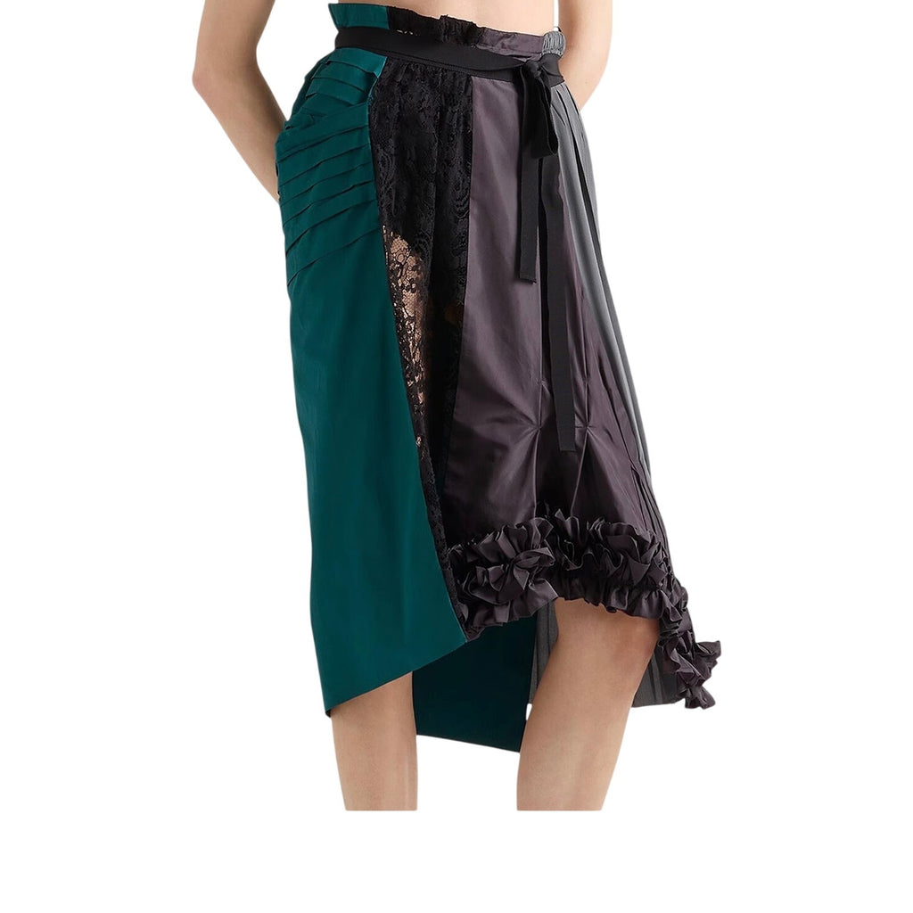 Size EU 40/Small/4US - Prada Technical taffeta patchwork skirt NEW