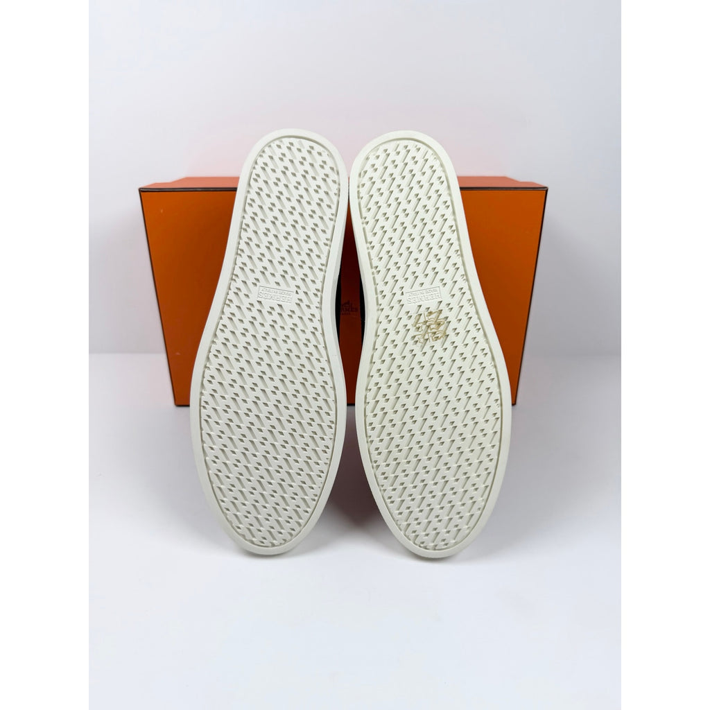 Size 8.5 - Hermes Quicker Leather Sneakers NEW