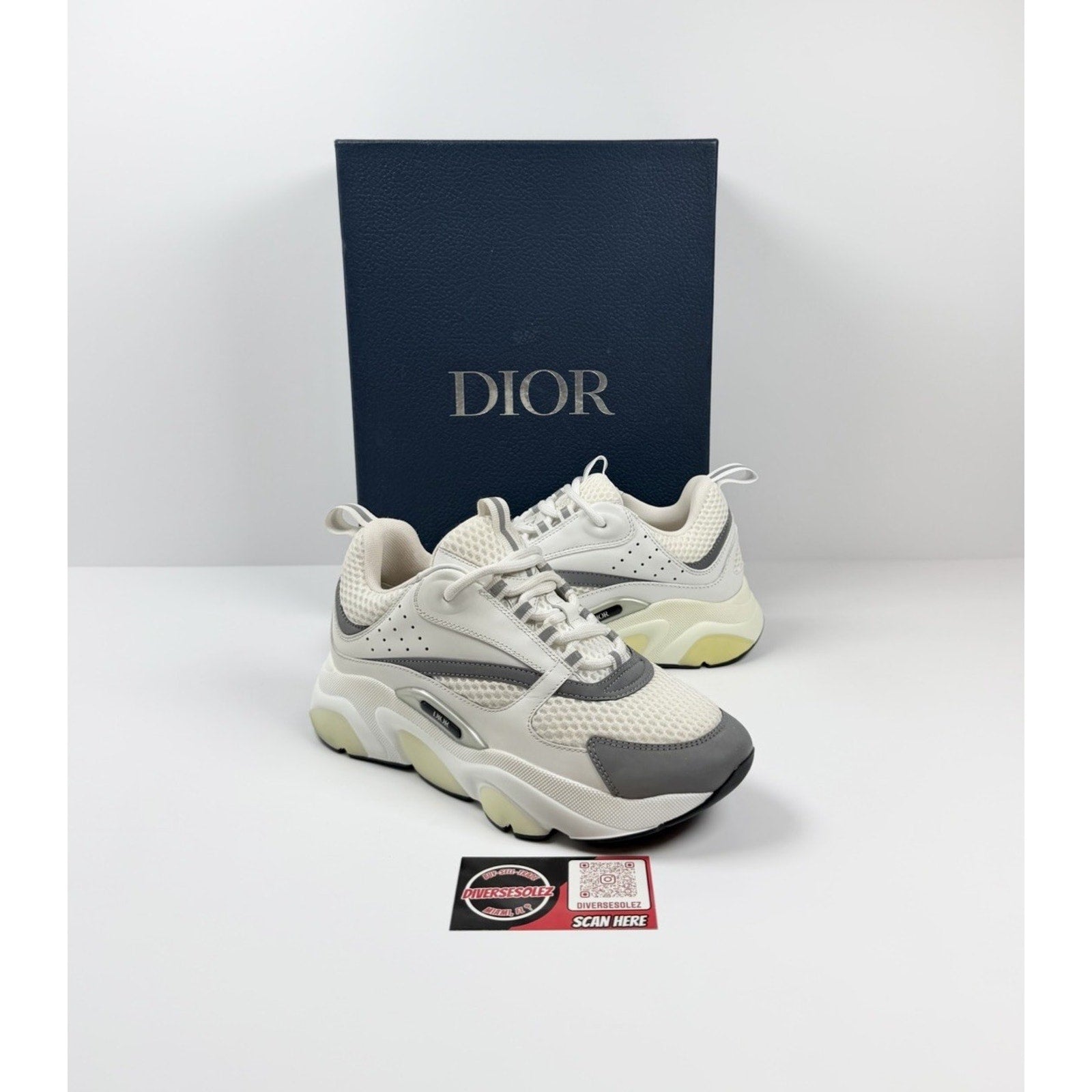 Size 38EU/8W - Dior B22 White Silver Women's NEW!