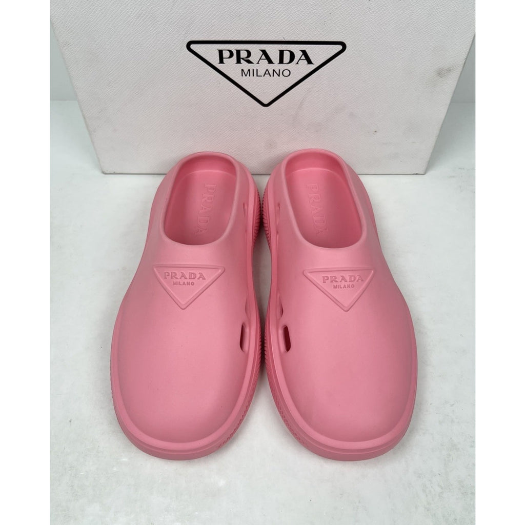 Size 35EU/5W - Prada Rubber Pink Mule Clogs NEW