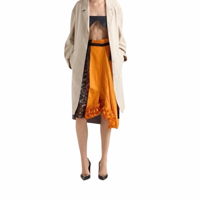 Size 36/US 0 (XS) Prada Technical taffeta patchwork skirt NEW