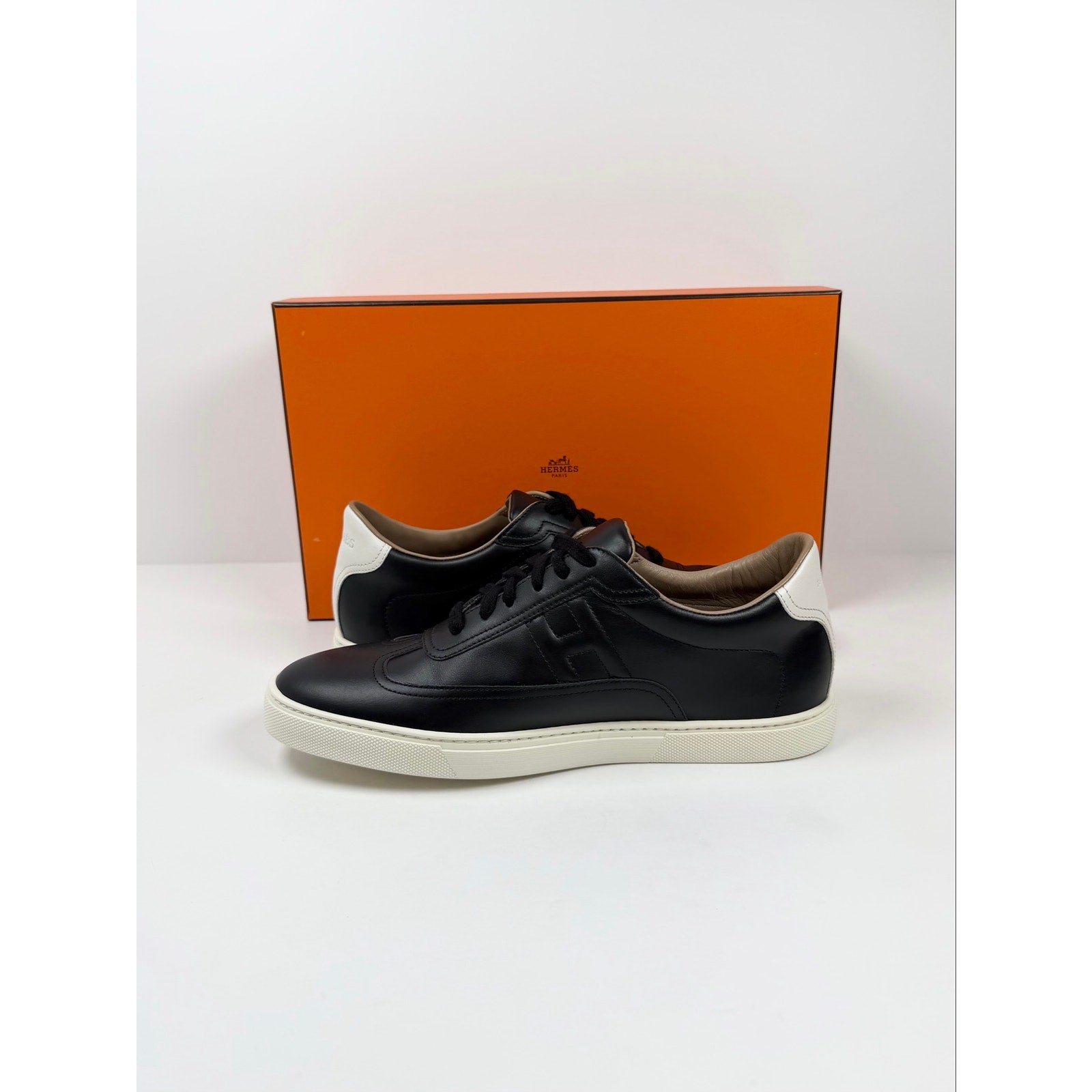 Size 8.5 - Hermes Quicker Leather Sneakers NEW