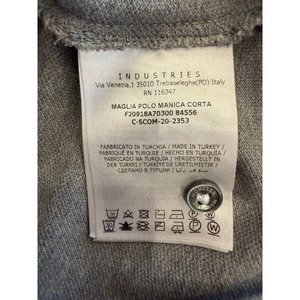 Moncler Gray Polo Shirt (Tagged L) Fits Like S/M