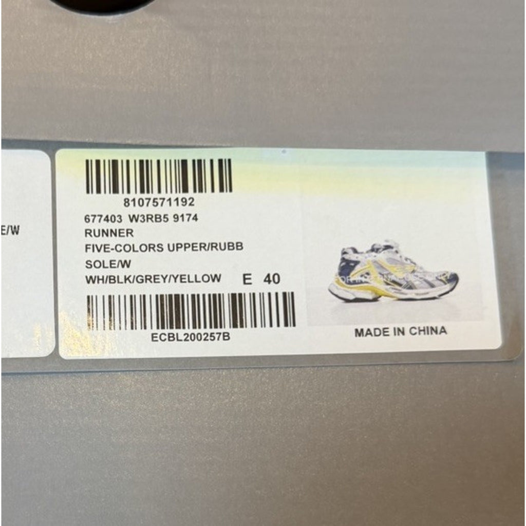 Size 40EU/7US - Balenciaga Runner Grey Blue Yellow NEW!