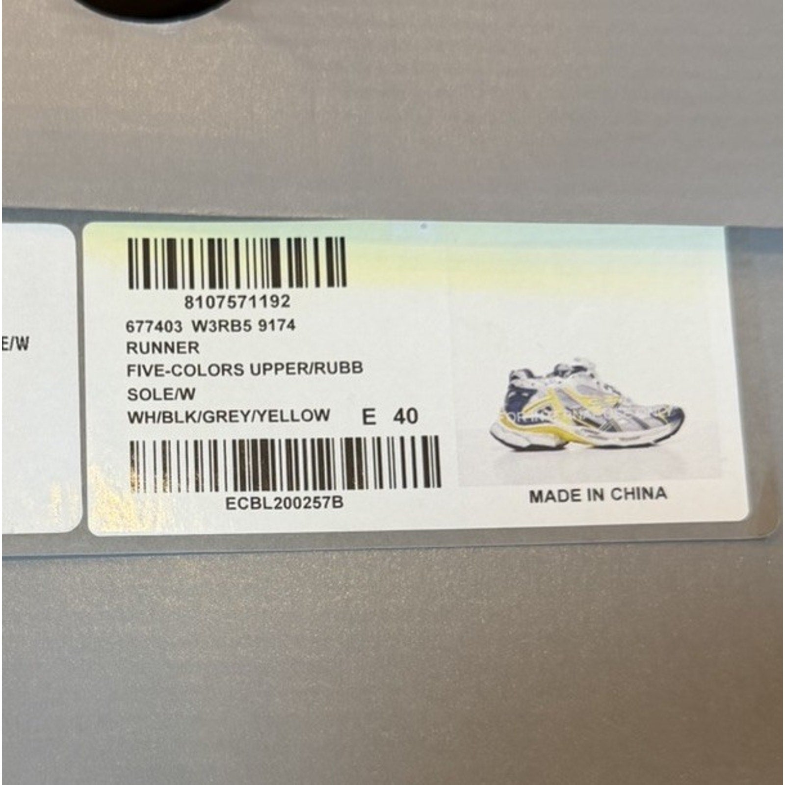 Size 40EU/7US - Balenciaga Runner Grey Blue Yellow NEW!